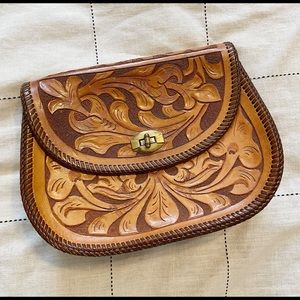 Vintage leather clutch